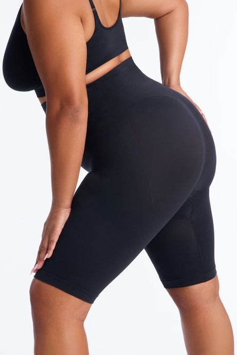 Nova Sculpt Seamless Strong Compression High Waisted Thigh Shaper - Black
