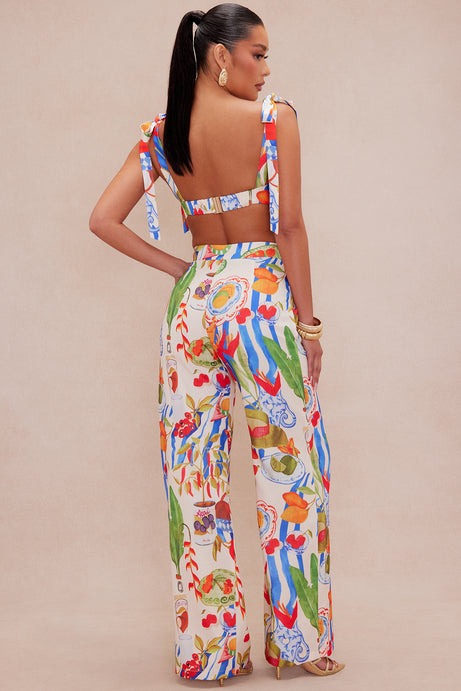 Valencia Linen Pant Set - Multi Color
