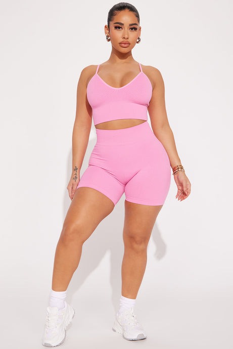 Merida Seamless Biker Short Set - Pink