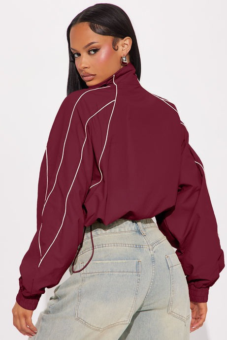 Keep Your Cool Windbreaker - Burgundy