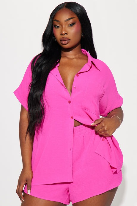 Hot Summer Short Set - Hot Pink