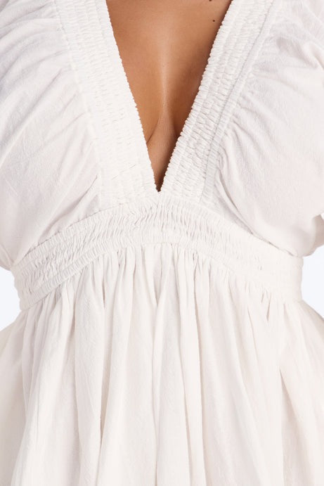 Rory Poplin Mini Dress - White
