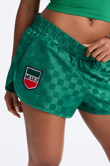 Umbro Mexico Checkered Soccer Shorts - Green