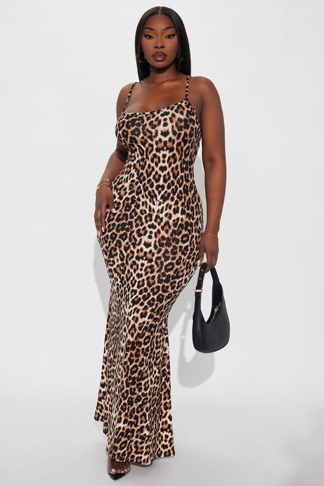 Brianna Leopard Maxi Dress - Brown/combo