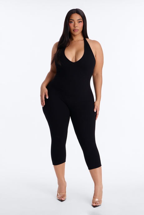 Taytum Snatched Capri Jumpsuit - Black