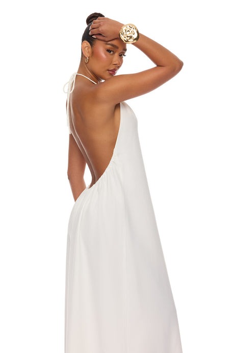 Zelara Backless Maxi Dress - White