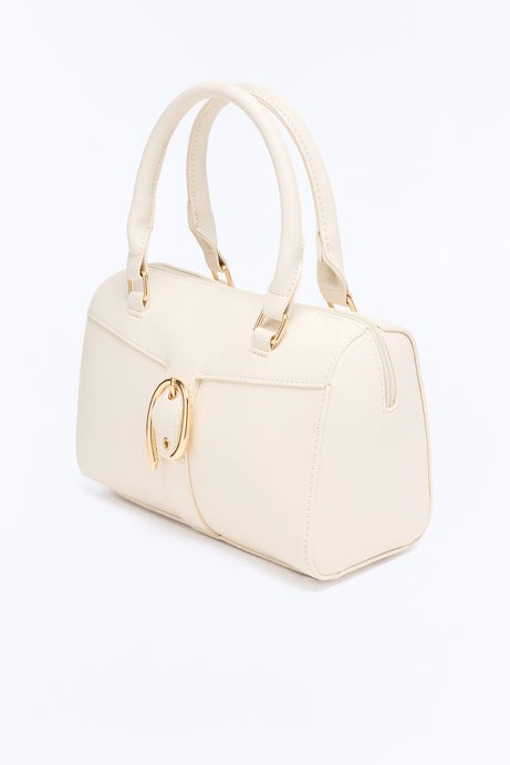 On My Good Side Faux Leather Handbag - Ivory