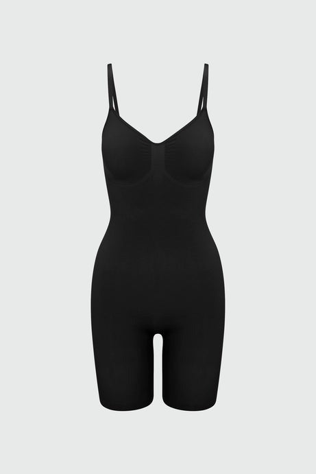 Nova Sculpt Seamless Strong Compression Thigh Shaping Bodysuit - Black