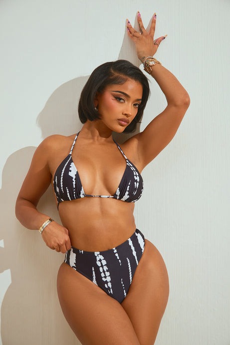 Aubriella 3 Piece Bikini Set - Black/White