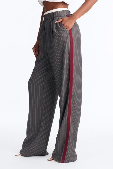 Tall Dedicated To You Double Waistband Trouser - Charcoal/combo