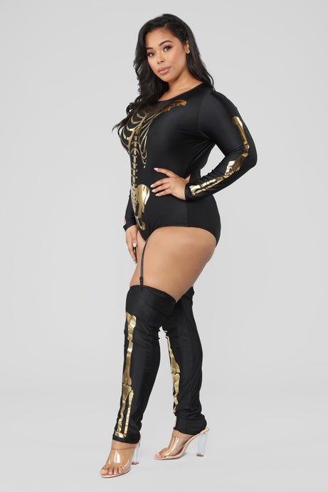Bad to the Bone Costume - Black/Gold