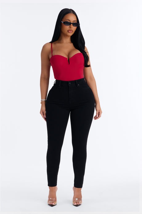 Miami Booty Lifting High Rise Stretch Skinny Jeans - Black