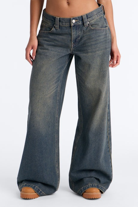 After Hours Low Rise Baggy Jeans - Dark Wash