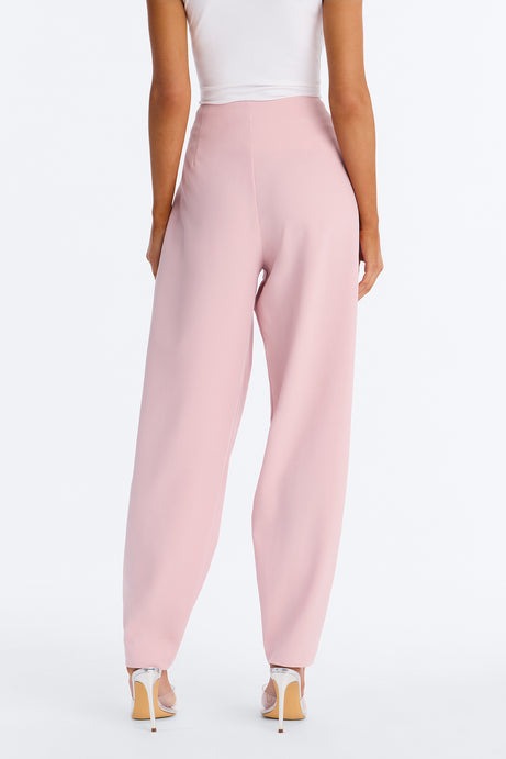 Saddle Up Belted Barrel Leg Trouser - Light Pink