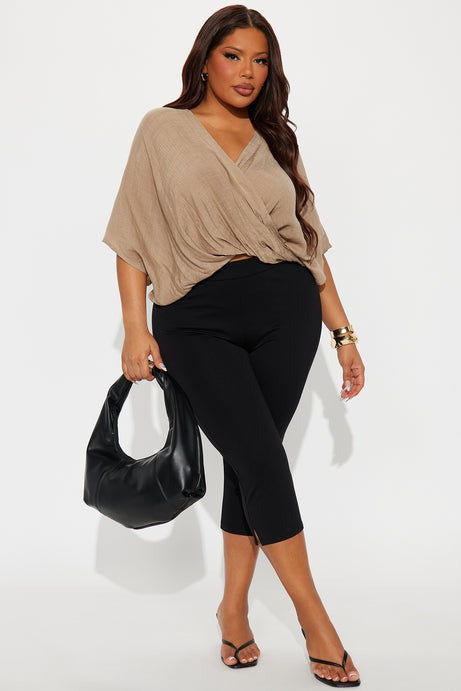Annah Gauze Blouse Top - Taupe