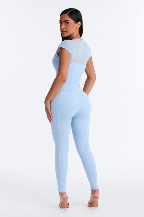Scarlett Snatched Pant Set - Light Blue