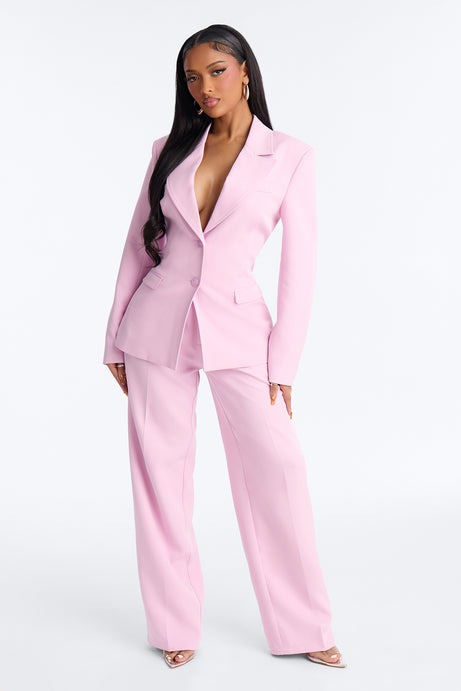 Kendall Hourglass Fitted Blazer - Pink