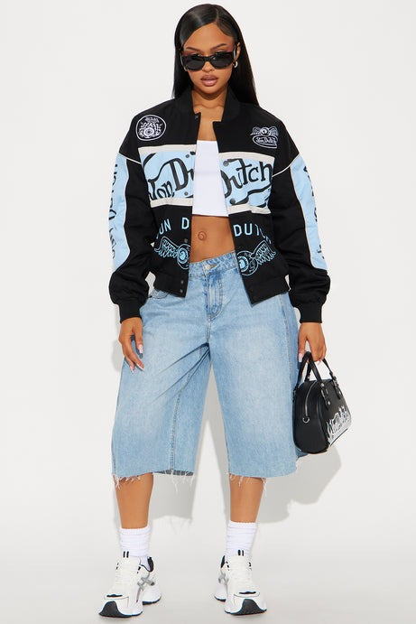 Von Dutch The Legend Moto Jacket - Black/Blue