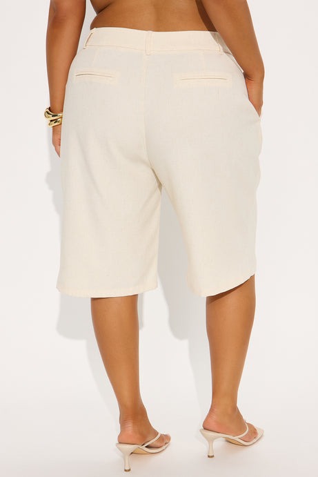 Paloma Linen Bermuda Short - Cream