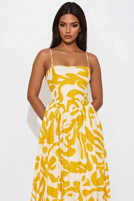 Fun In The Sun Maxi Dress - Yellow/combo