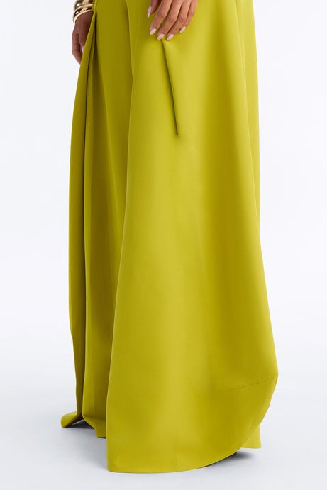 Stand Out Super Wide Pleated Trouser - Chartreuse