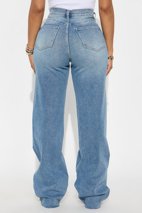 Tall Nova 90's Baby Basic Stretch Wide Leg Jean - Medium Wash