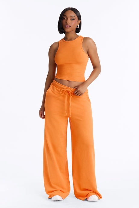 So Chill French Terry Pant Set - Orange