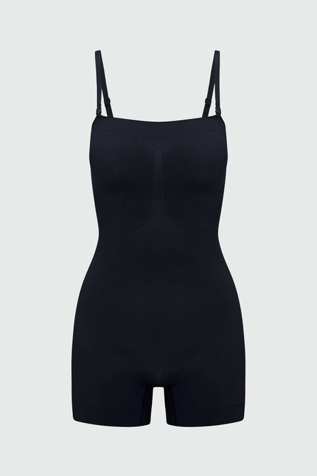Nova Sculpt Seamless Strong Compression Strapless Shortie Bodysuit - Black