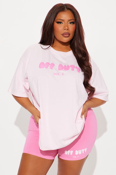 Off Duty Biker Short Set - Pink