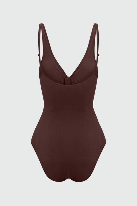 Nova Sculpt Seamless Strong Compression Zip Front Brief Bodysuit - Coco