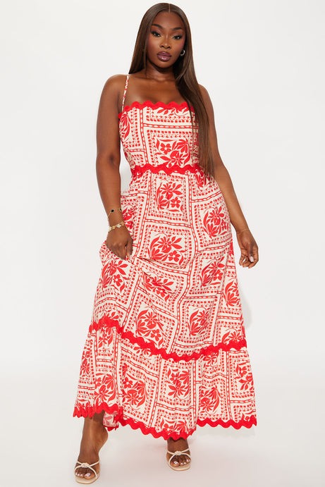 Marissa Maxi Dress - Orange/combo