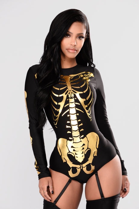 Bad to the Bone Costume - Black/Gold