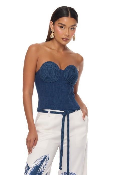 Tuscan Sunsets Corset Pant Set - Navy/combo