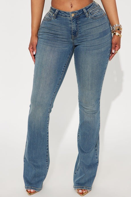 Premium Low Rise Bootcut Jeans - Dark Wash