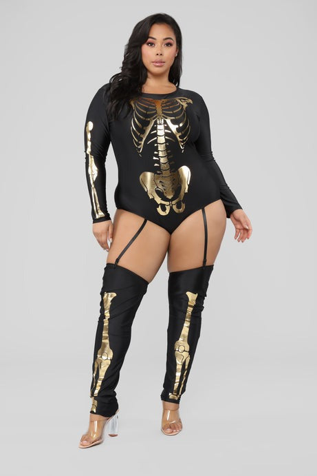 Bad to the Bone Costume - Black/Gold