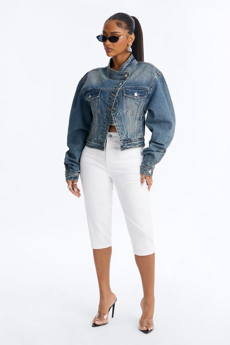 Toledo Crossover Denim Trucker Jacket - Medium Wash