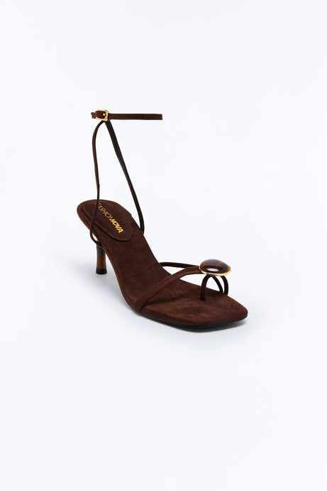 Rico Stone Toe Ring Heels - Chocolate