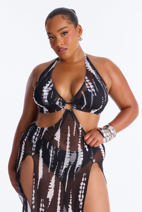 Aubriella 3 Piece Bikini Set - Black/White