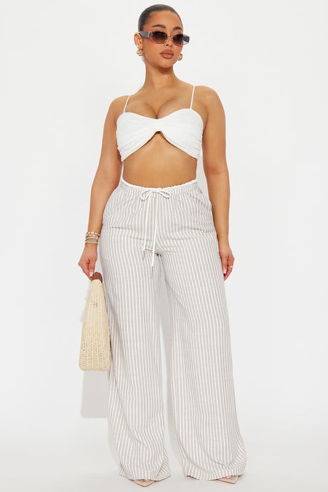 Hayden Double Waistband Pant - Stone