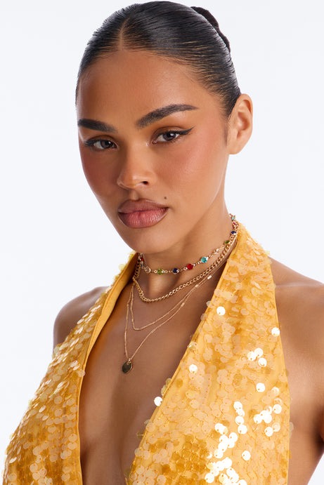 Pure Radiance Layered Neckalce - Gold/Multi