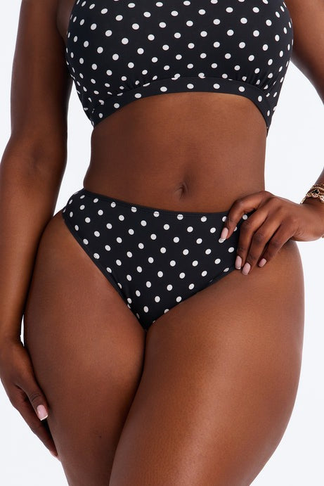 Nova Cotton High Leg Bikini Panty - Black/combo