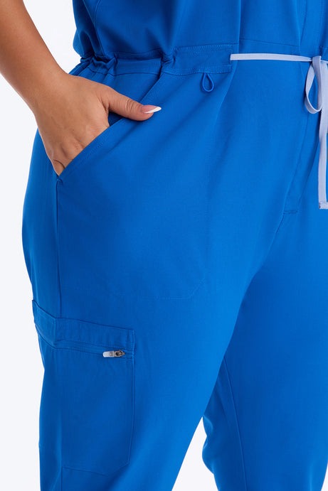 Prime Care Belted Uniform Scrub Jumpsuit - Royal