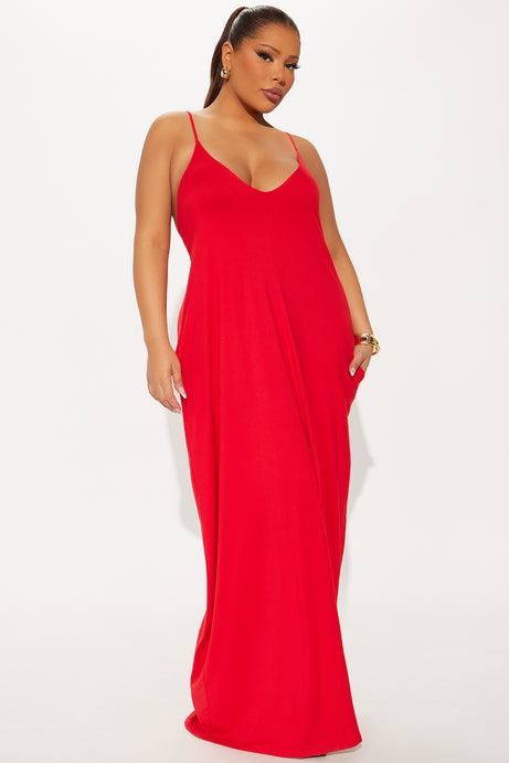 Simple Saturday Maxi Dress - Red