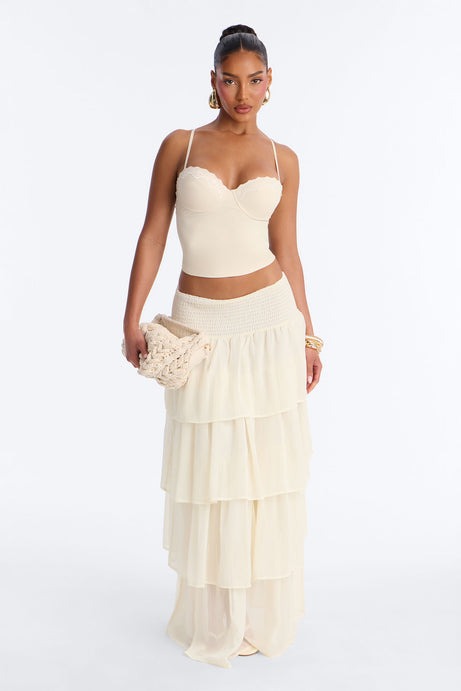 Luminous Love Padded Sweetheart Neck Tank Top - Cream