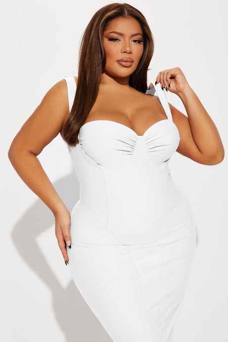 Lily Rosaline Midi Dress - White