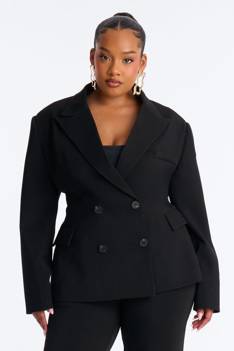 Empire Essentials Double Breasted Blazer - Black