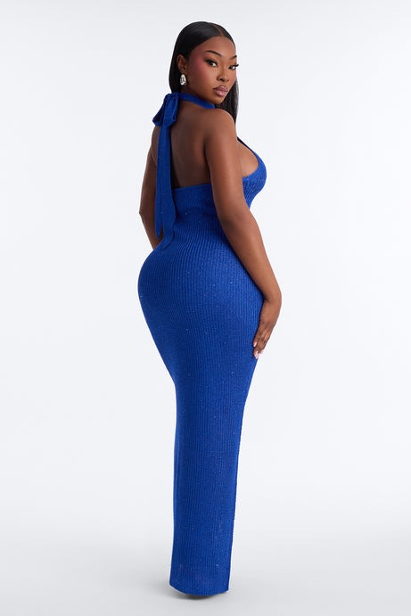 Melania Crochet Maxi Dress - Royal