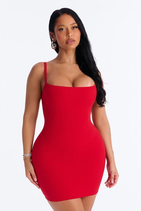 Chelsea Snatched Mini Dress - Red