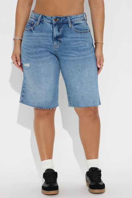 Boardwalker Bermuda Denim Shorts - Medium Wash