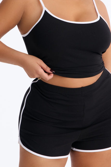 Step Back Lounge Short Set - Black